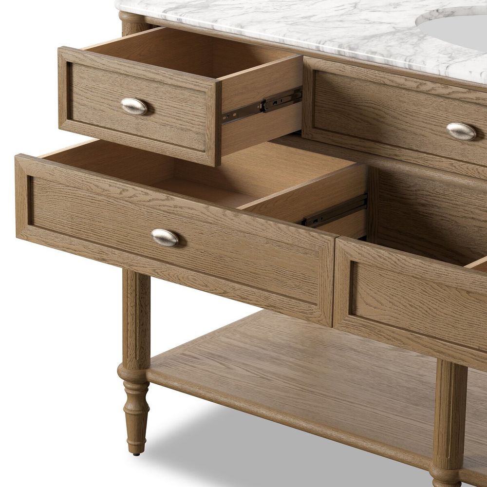 Toulouse Single Wide Vanity-Washed Blonde Oak Veneer