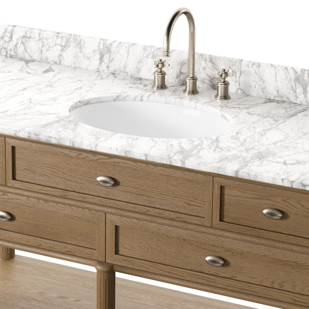 Toulouse Single Wide Vanity-Washed Blonde Oak Veneer