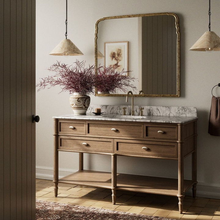 Toulouse Single Wide Vanity-Washed Blonde Oak Veneer