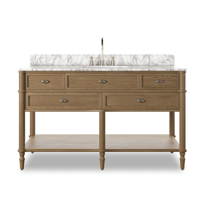 Toulouse Single Wide Vanity-Washed Blonde Oak Veneer