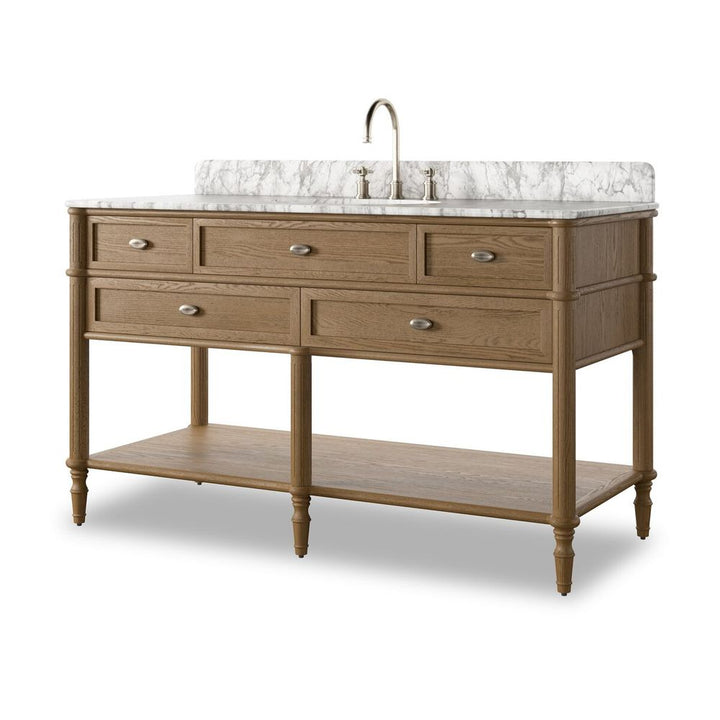 Toulouse Single Wide Vanity-Washed Blonde Oak Veneer
