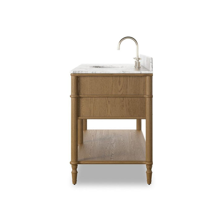 Toulouse Single Wide Vanity-Washed Blonde Oak Veneer