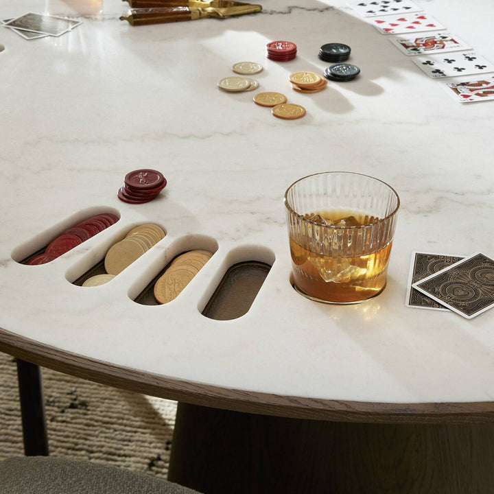 River Poker Table - White Marble