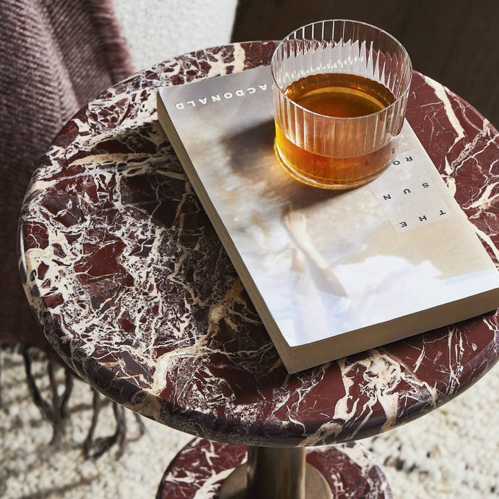 Cooper End Table - Garnet Marble