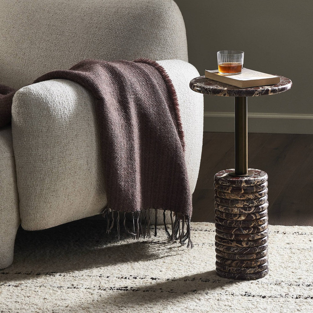 Cooper End Table - Garnet Marble