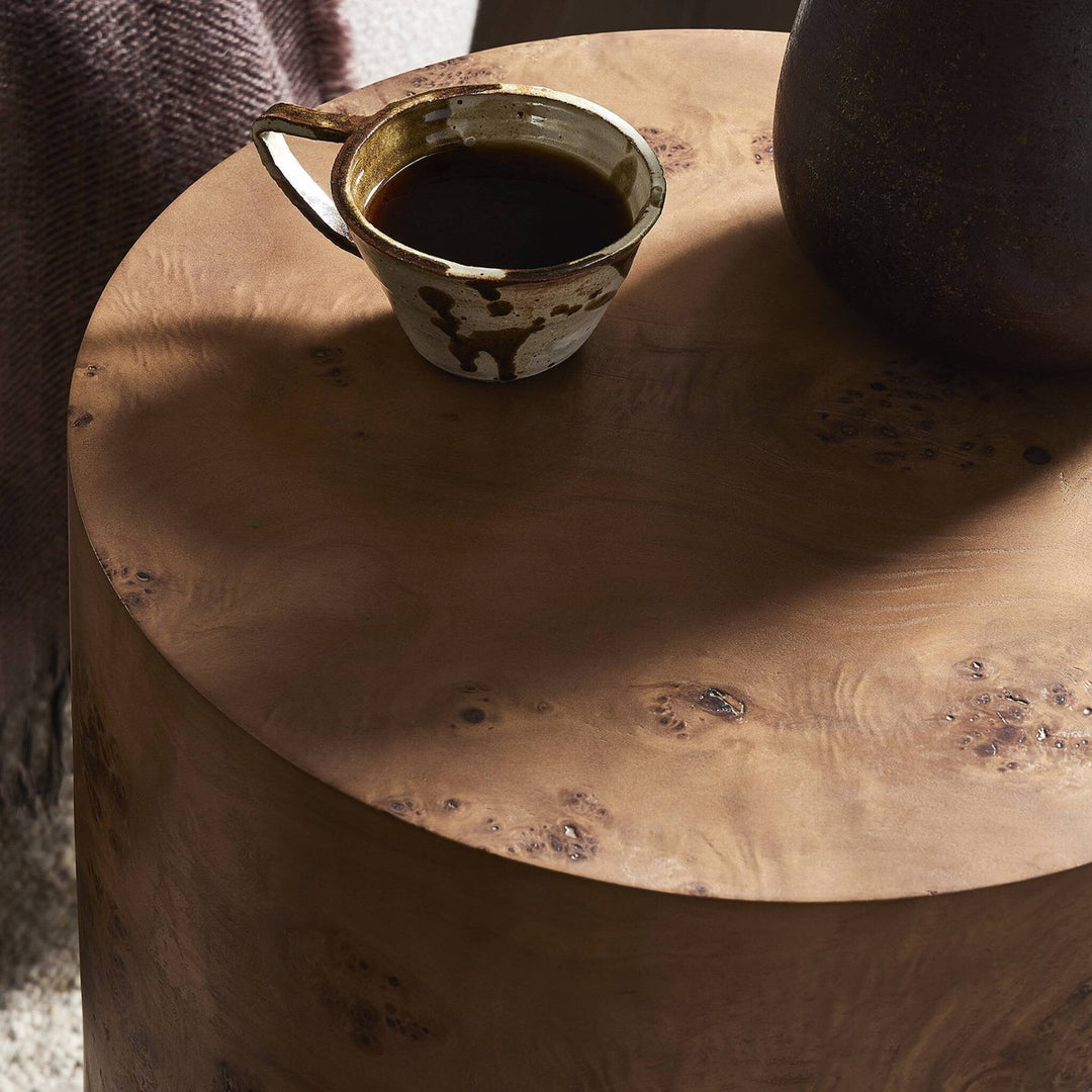 Harper End Table - Caramel Burl