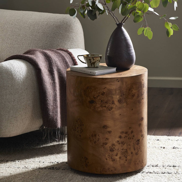 Harper End Table - Caramel Burl