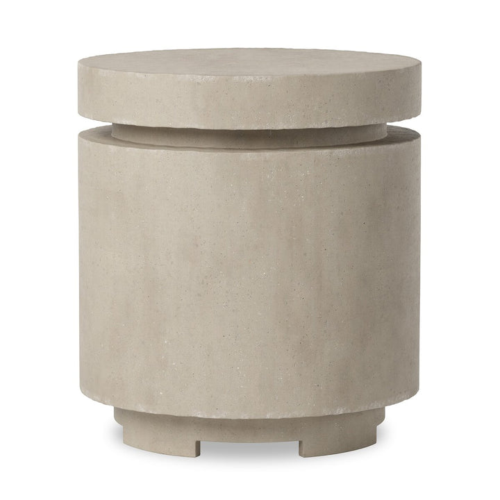 Morrison Outdoor Round Propane Enclosure - Natural Concrete