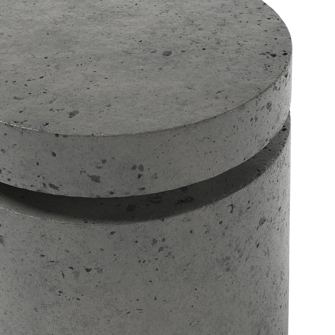 Morrison Outdoor Round Propane Enclosure - Pewter Concrete