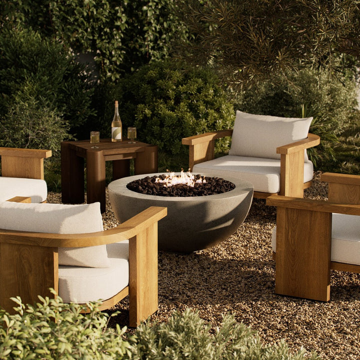 Carson Outdoor Fire Table - Pewter Concrete - Natural Gas