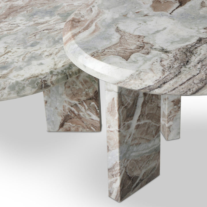 Dalton Nesting Coffee Table - Creamy Taupe Marble Solid - Taupe