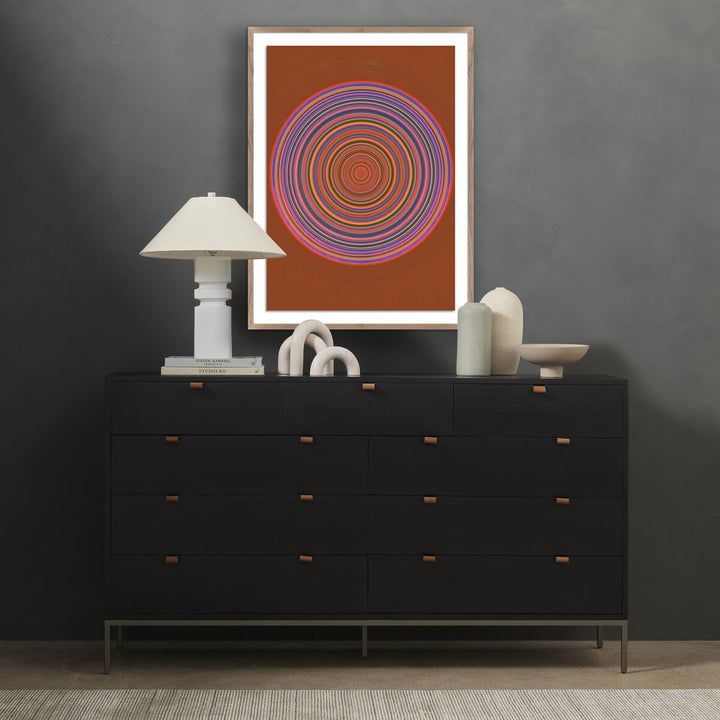 Radial Harmony By David Grey - 30"X40" - Rustic Walnut