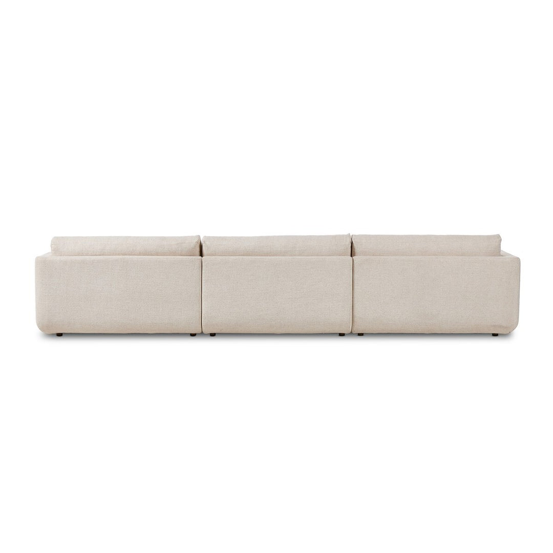 Landon 3-Piece Sectional - Palma Cream - W/ Ottoman