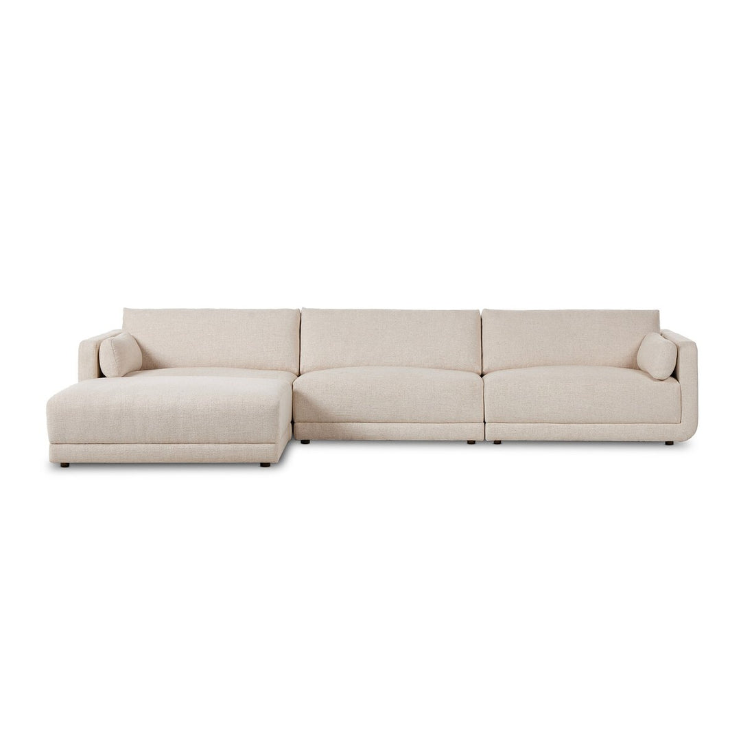 Landon 3-Piece Sectional - Palma Cream - W/ Ottoman