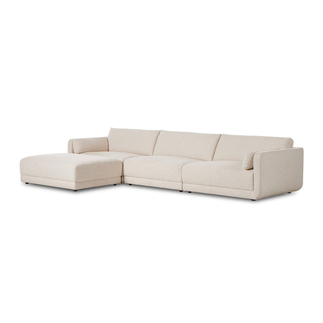 Landon 3-Piece Sectional - Palma Cream - W/ Ottoman