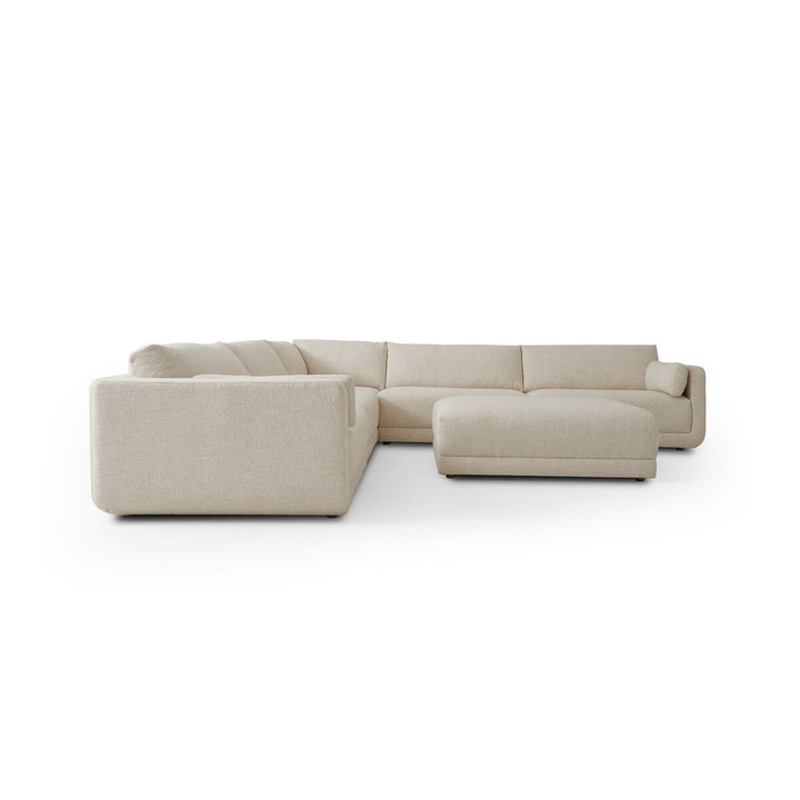 Landon 5-Piece Sectional - Palma Cream - W/ Ottman