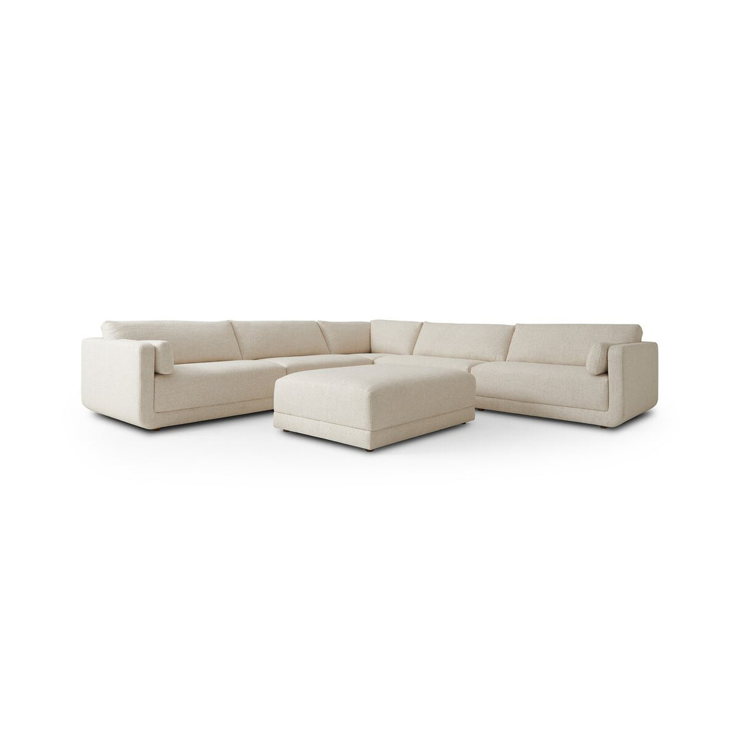 Landon 5-Piece Sectional - Palma Cream - W/ Ottman