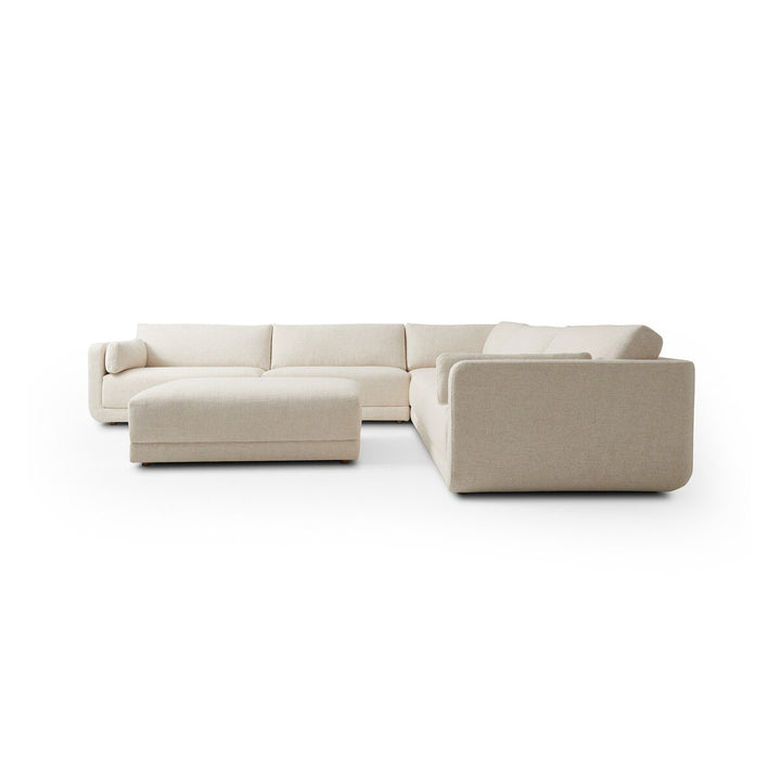 Landon 5-Piece Sectional - Palma Cream - W/ Ottman