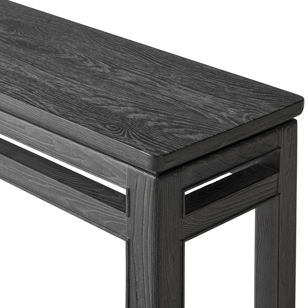 Oman Console Table: Rustic Black - Rustic Black Veneer
