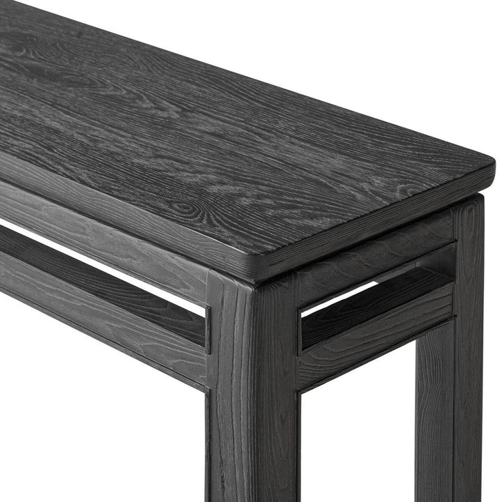 Oman Console Table: Rustic Black - Rustic Black Veneer
