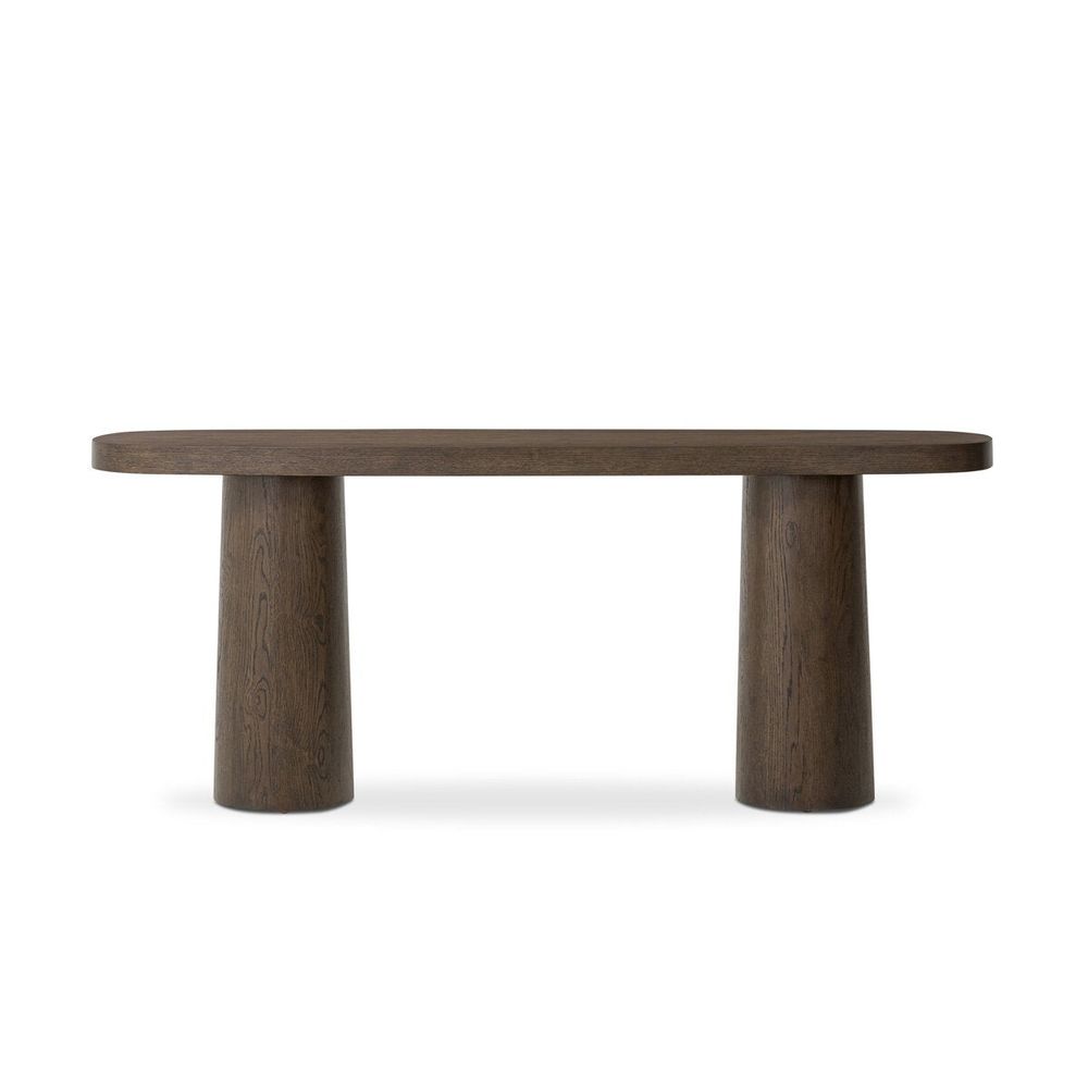 Console Tables Valen Console Table: Rustic Brown Oak Veneer