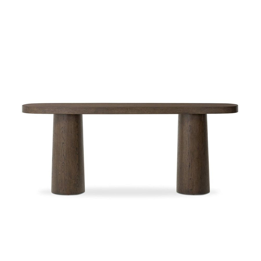 Console Tables Valen Console Table: Rustic Brown Oak Veneer