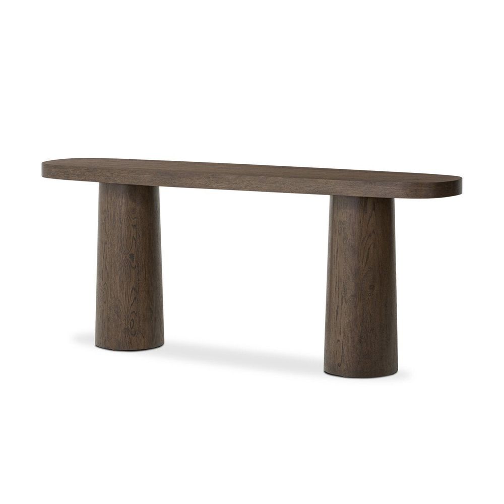 Console Tables Valen Console Table: Rustic Brown Oak Veneer