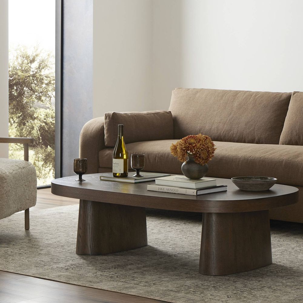 Coffee Tables Valen Coffee Table - Rustic Brown Oak Veneer