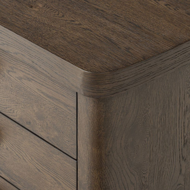 Valen Nightstand - Rustic Brown Oak Veneer