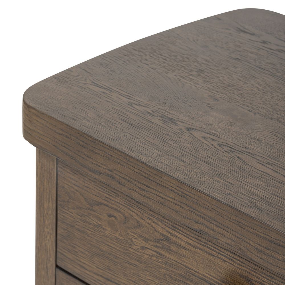 Valen Nightstand - Rustic Brown Oak Veneer