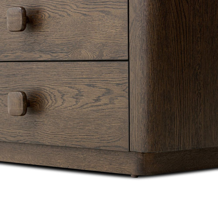 Valen Nightstand - Rustic Brown Oak Veneer