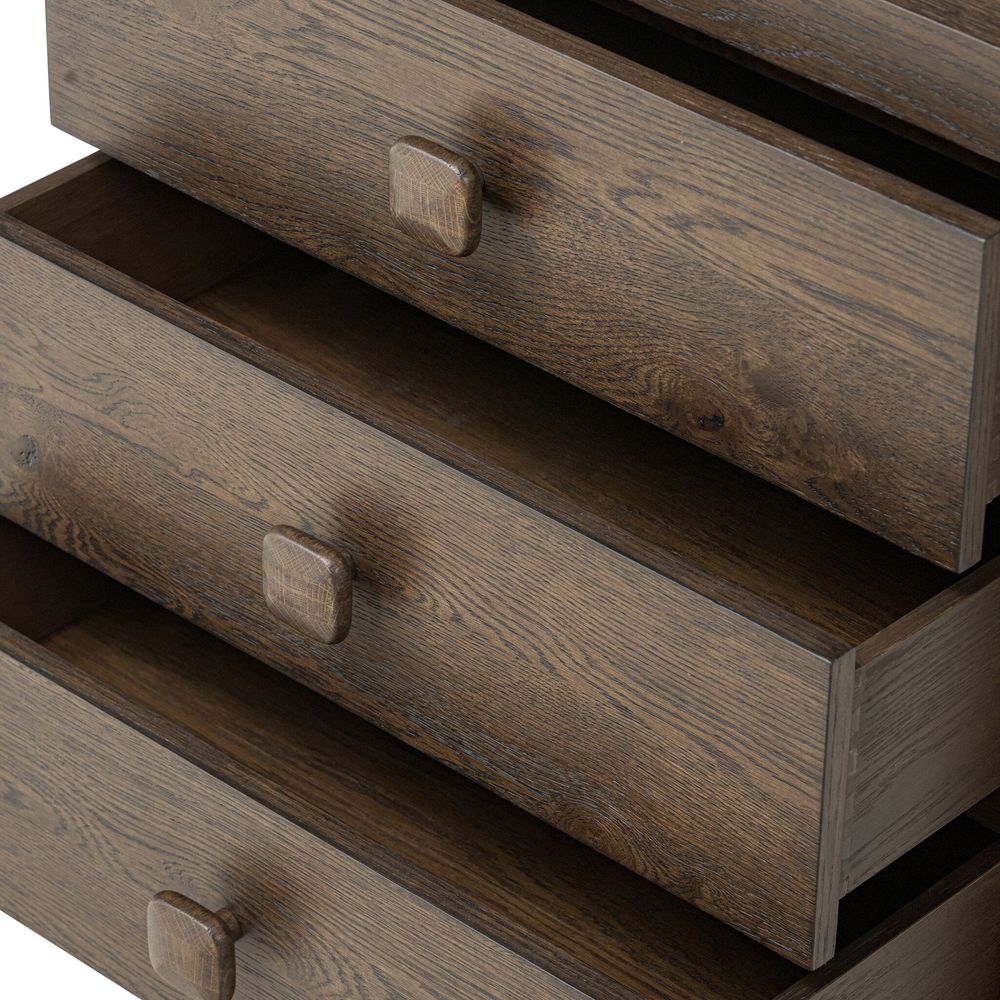 Valen Nightstand - Rustic Brown Oak Veneer