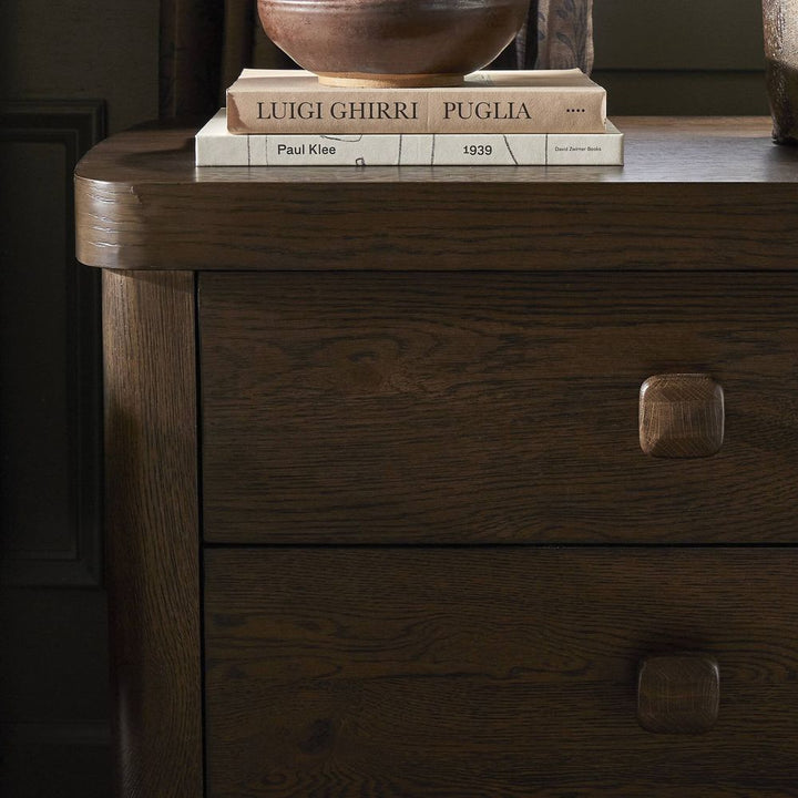 Valen Nightstand - Rustic Brown Oak Veneer