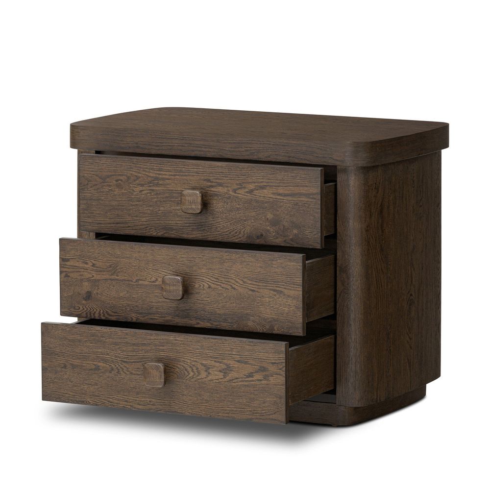 Valen Nightstand - Rustic Brown Oak Veneer