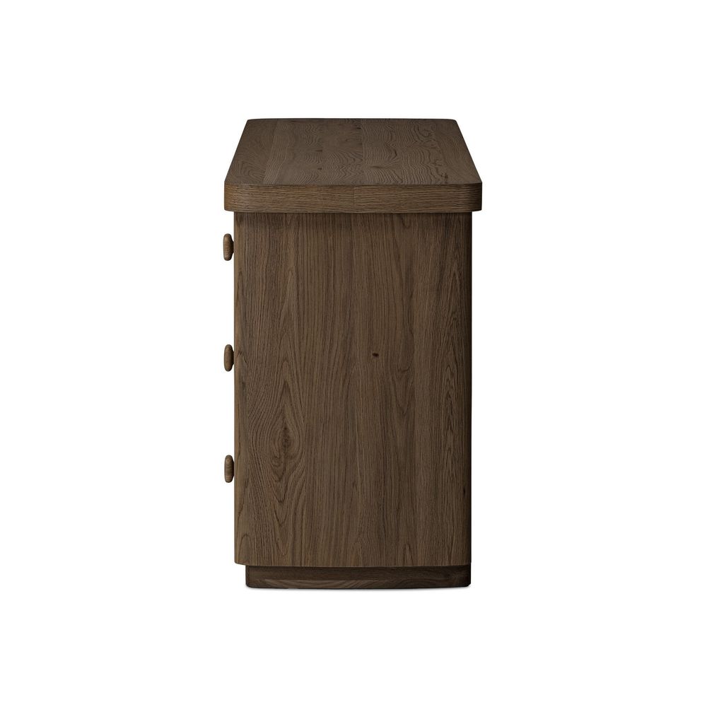 Dressers & Chests Valen 6 Drawer Dresser - Rustic Brown Oak Veneer
