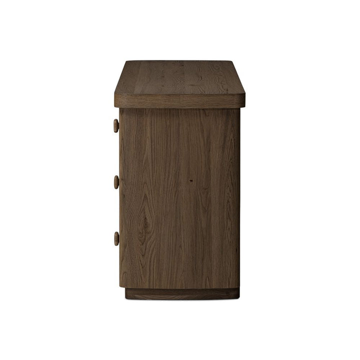 Dressers & Chests Valen 6 Drawer Dresser - Rustic Brown Oak Veneer