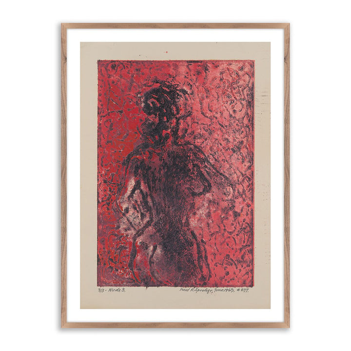 Nude Iii By Pepi Sprohge - 18"X24" - Rustic Walnut