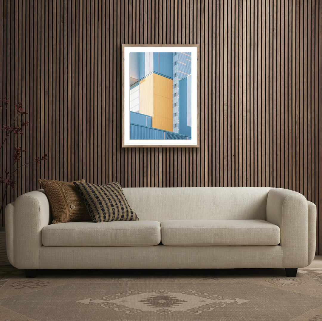 Tetris By Markus Bex - 24"X32" - Rustic Walnut - Framed Paper