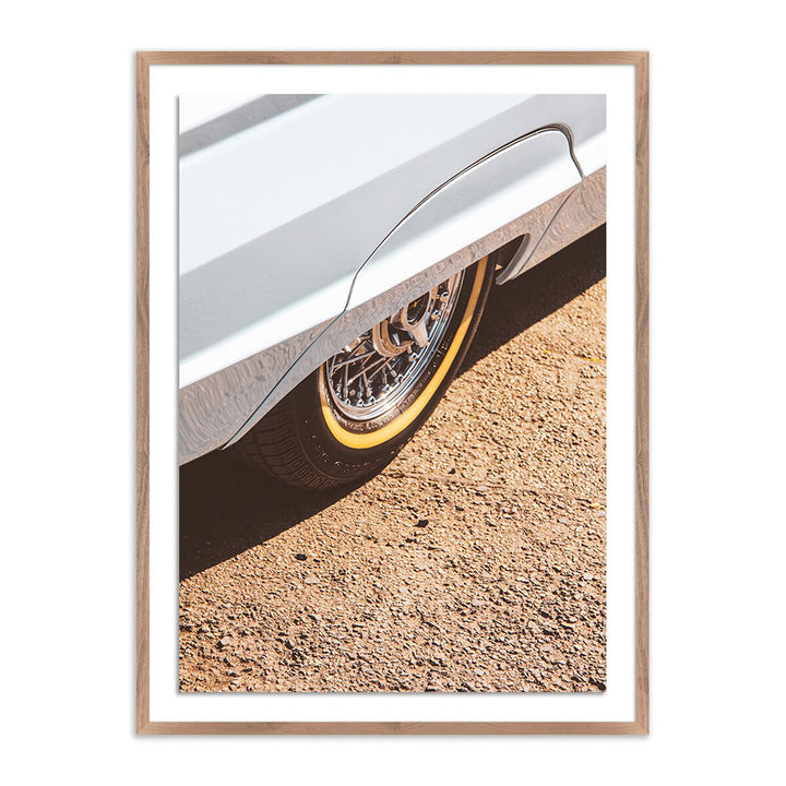 Wheel Cover By Markus Bex - 30"X40" - Rustic Walnut - Framed Paper