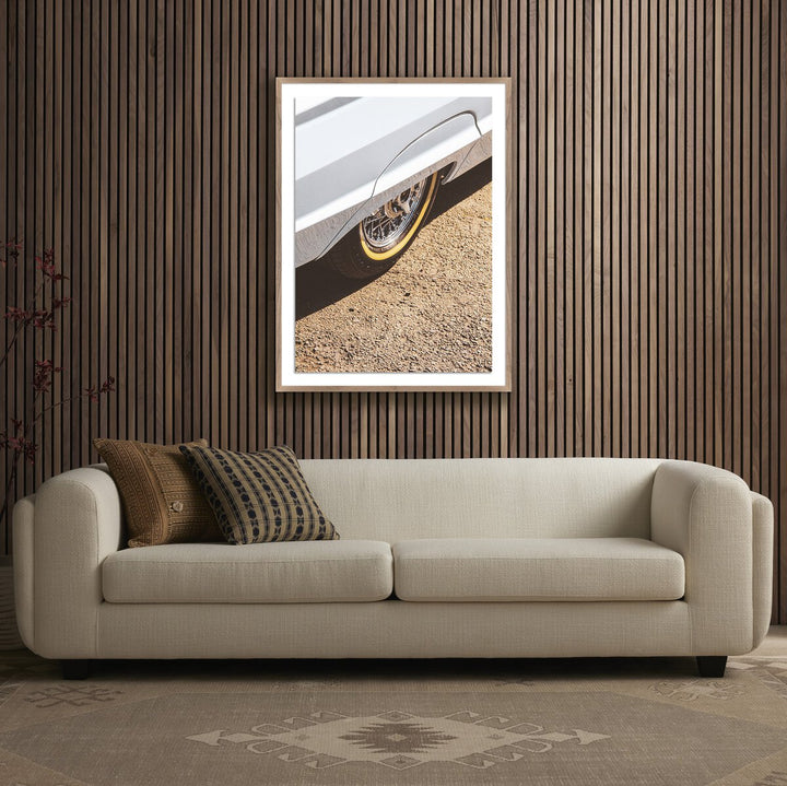 Wheel Cover By Markus Bex - 30"X40" - Rustic Walnut - Framed Paper