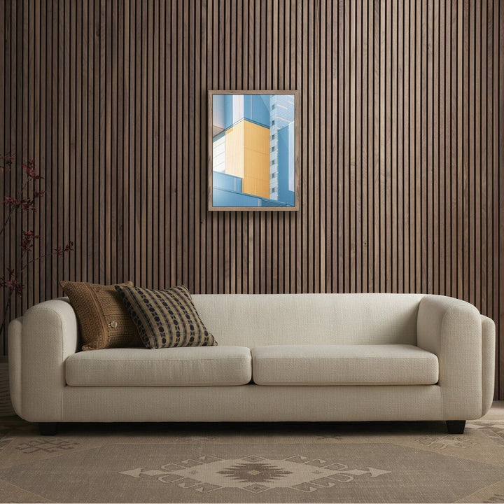 Tetris By Markus Bex - 18"X24" - Rustic Walnut Floater - Framed Metal