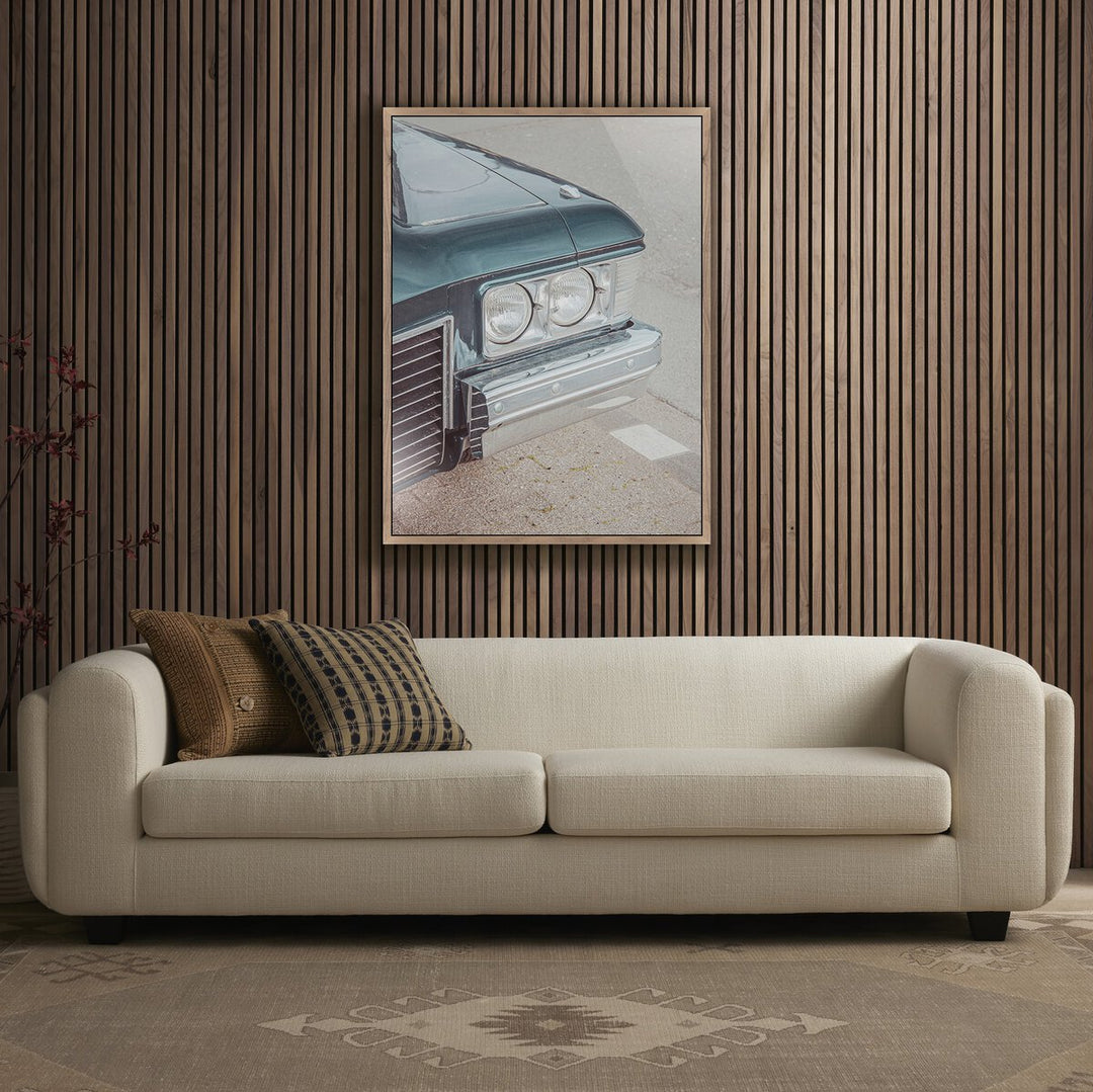 The Edge By Markus Bex - 30"X40" - Rustic Walnut Floater - Framed Metal