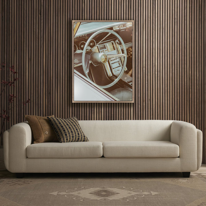 Circular By Markus Bex - 30"X40" - Rustic Walnut Floater - Framed Metal