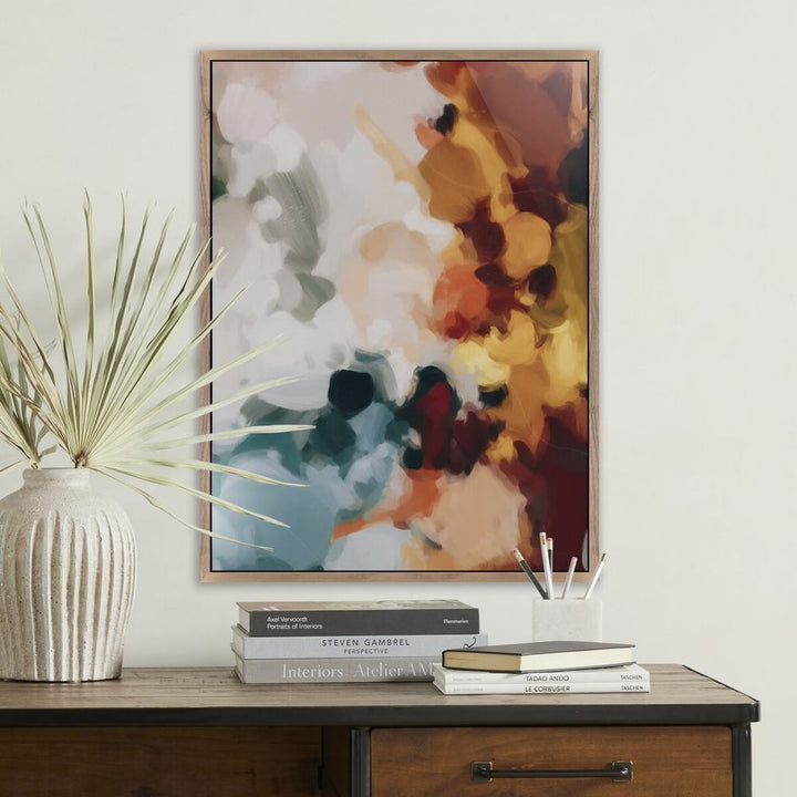 Wall Art Ember By Patricia Vargas - 30"X40" - Rustic Walnut Floater