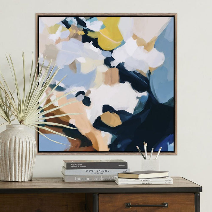 Wall Art Delta By Patricia Vargas - 40"X40" - Rustic Walnut Floater