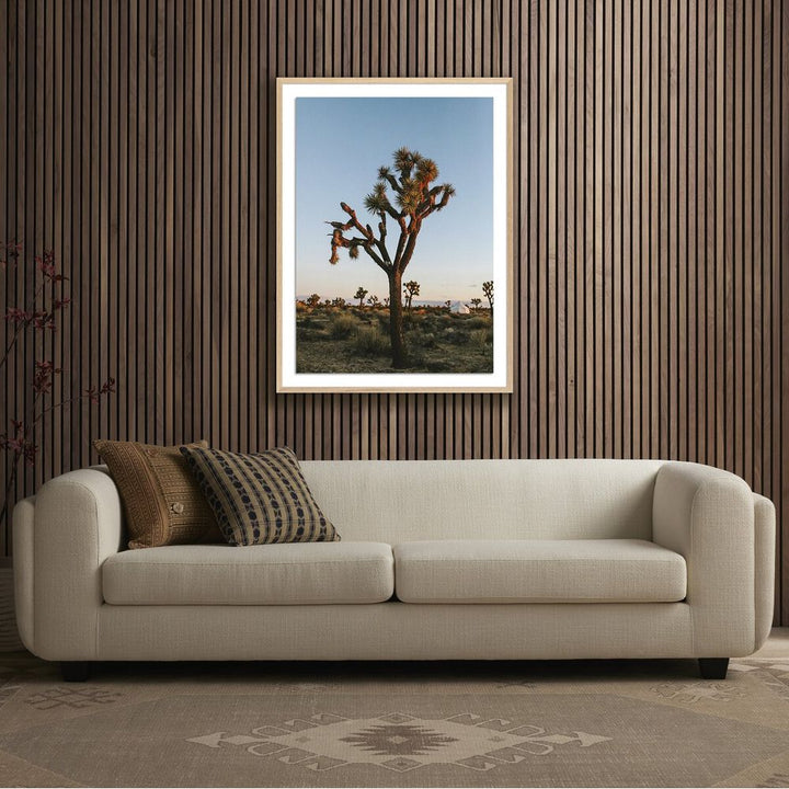 Wall Art Camp Sunrise/Joshua Tree By Wesley And Emma Teague - 30"X40" - White Oak - Framed Paper