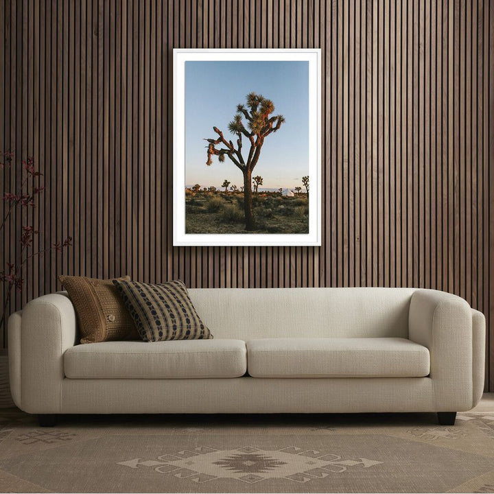 Wall Art Camp Sunrise/Joshua Tree By Wesley And Emma Teague - 30"X40" - White Maple - Framed Paper