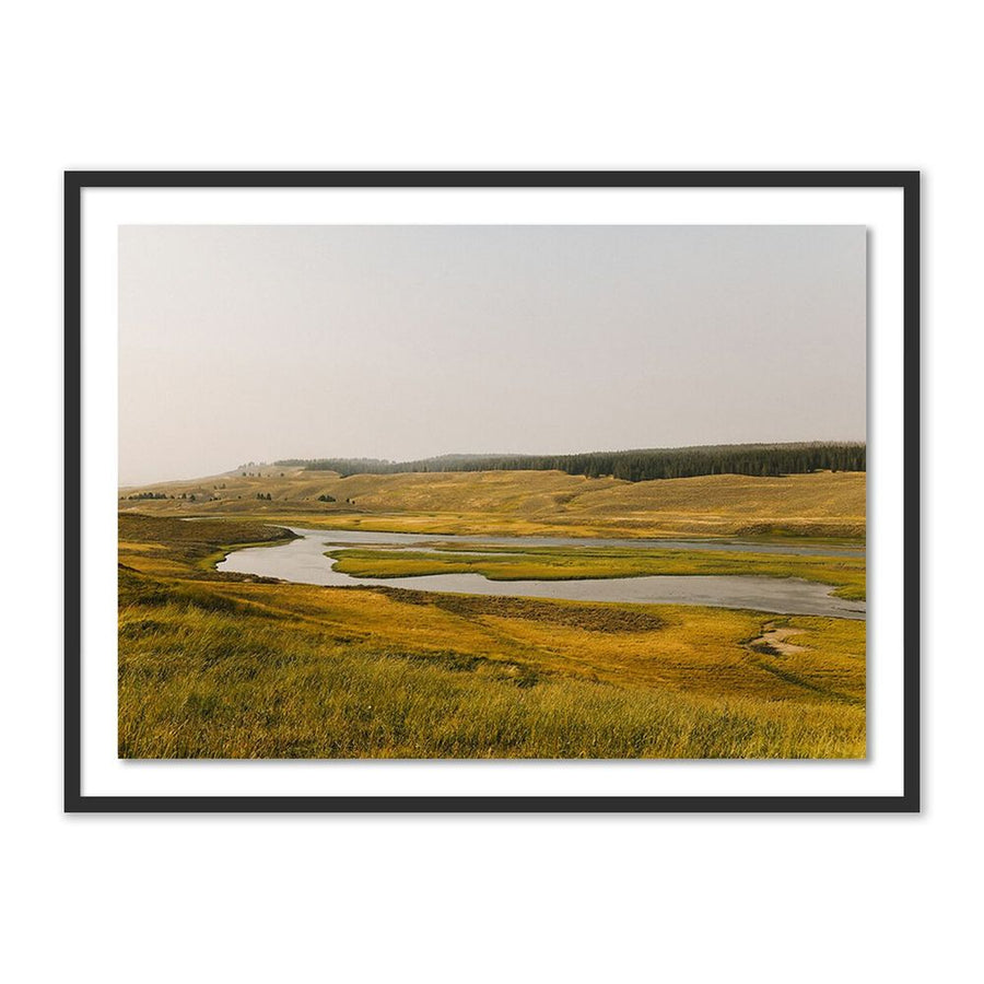Wall Art Where The Buffalo Roam By Wesley And Emma Teague - 32"X24" - Black Maple