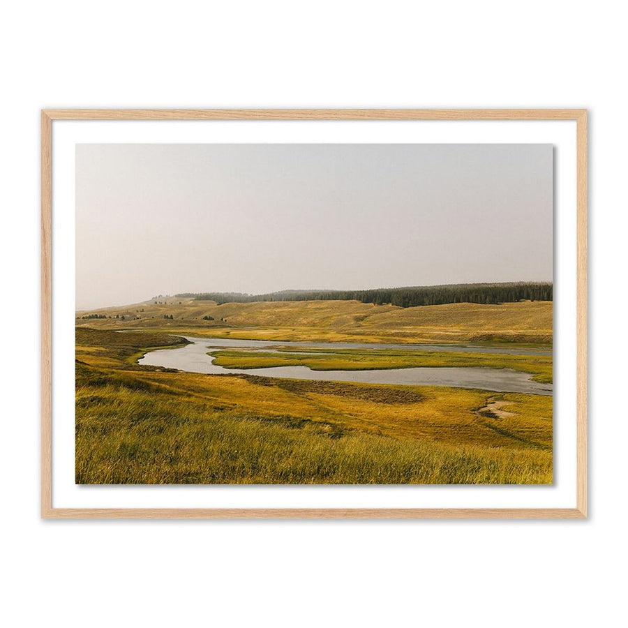 Wall Art Where The Buffalo Roam By Wesley And Emma Teague - 32"X24" - White Oak