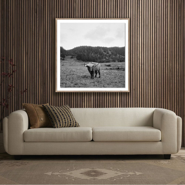 Wall Art Highlander / Elk, Ca By Wesley And Emma Teague - 40"X40" - Rustic Walnut - Framed Paper